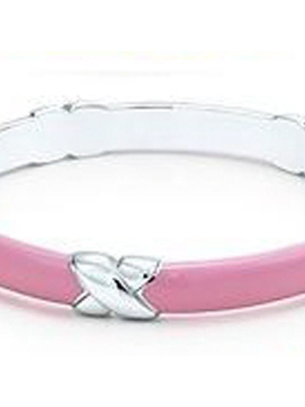TIFFANY & CO Pink Enamel Wide Med Bangle Bracelet - Picture 4 of 6